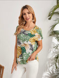 Shein tropical print blouse
