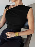 Top with metal accessories