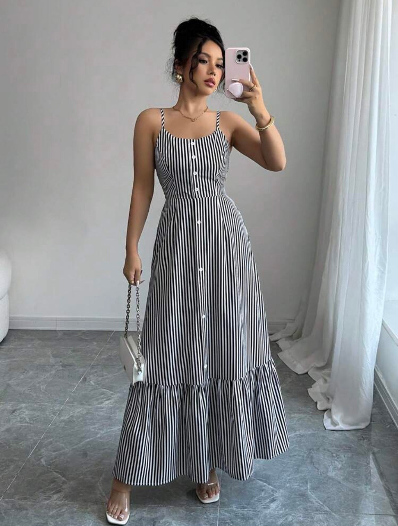 Ruffle striped dress