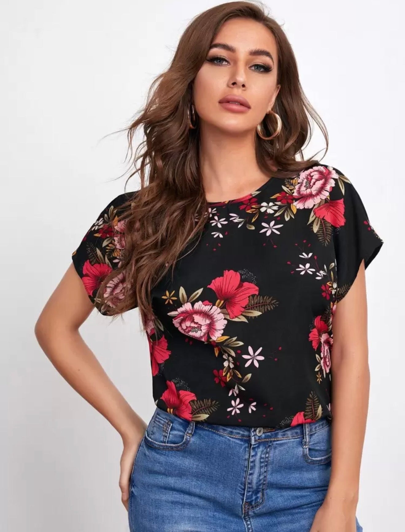 Flowery women blouse