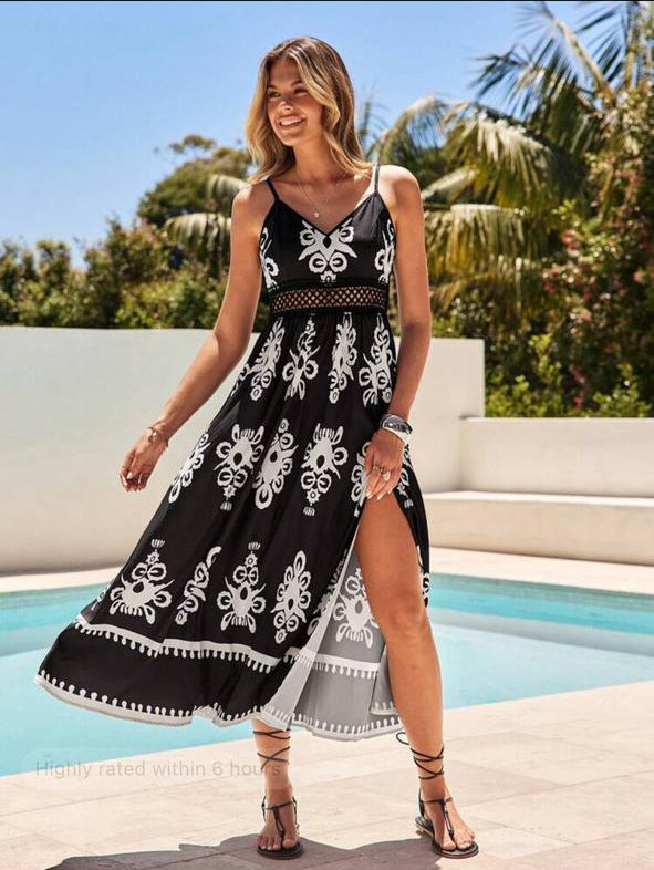 Summer black &white dress