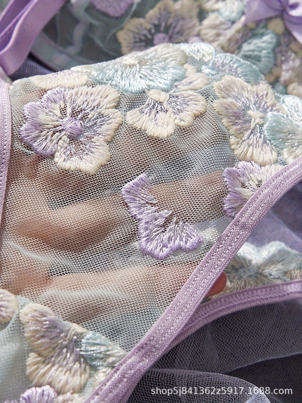 Colorful flowers lingerie set