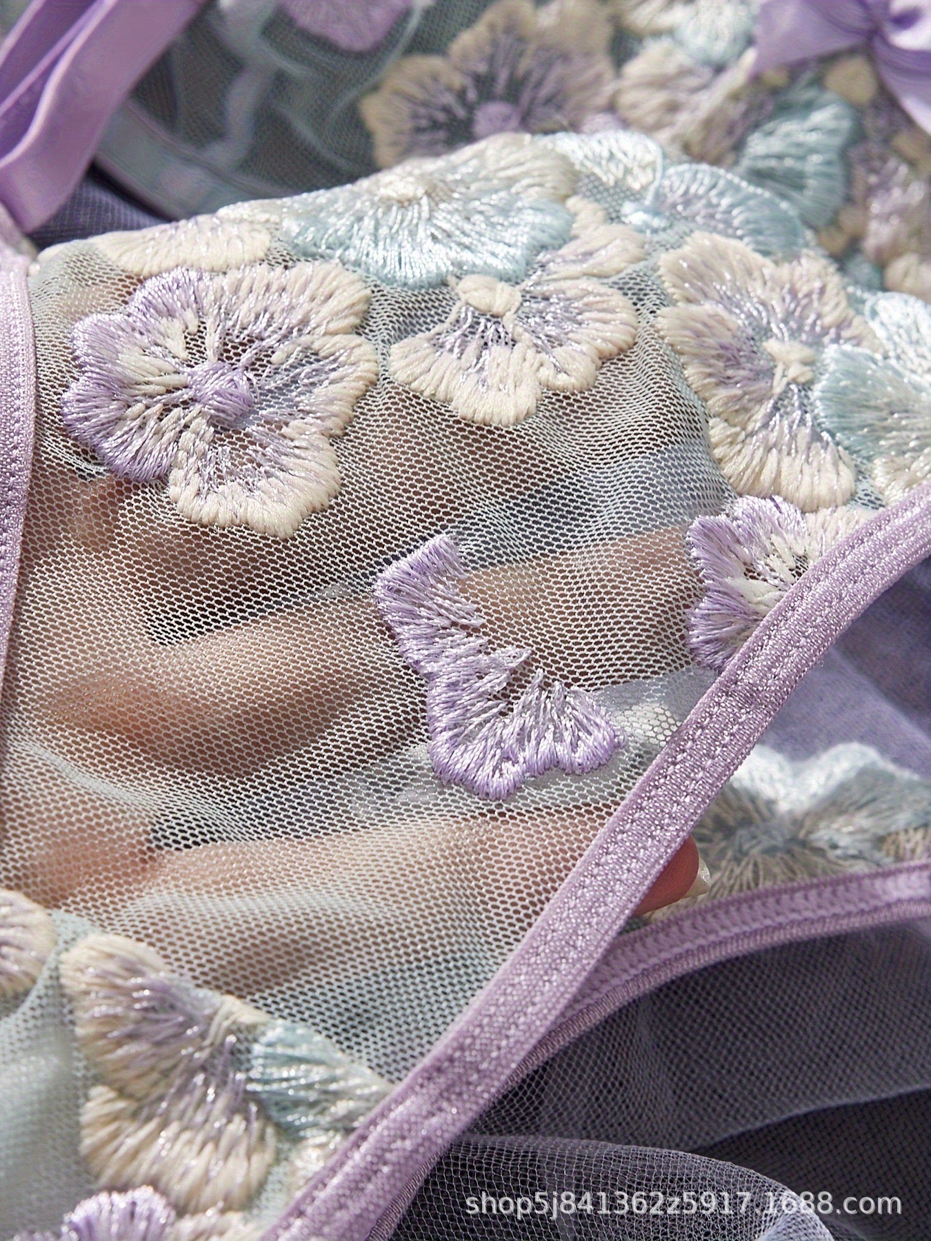 Colorful flowers lingerie set