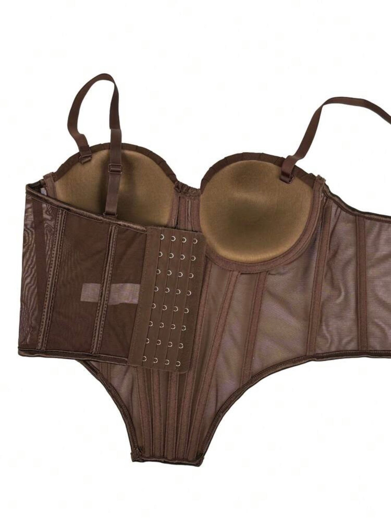 Brown corset with strass