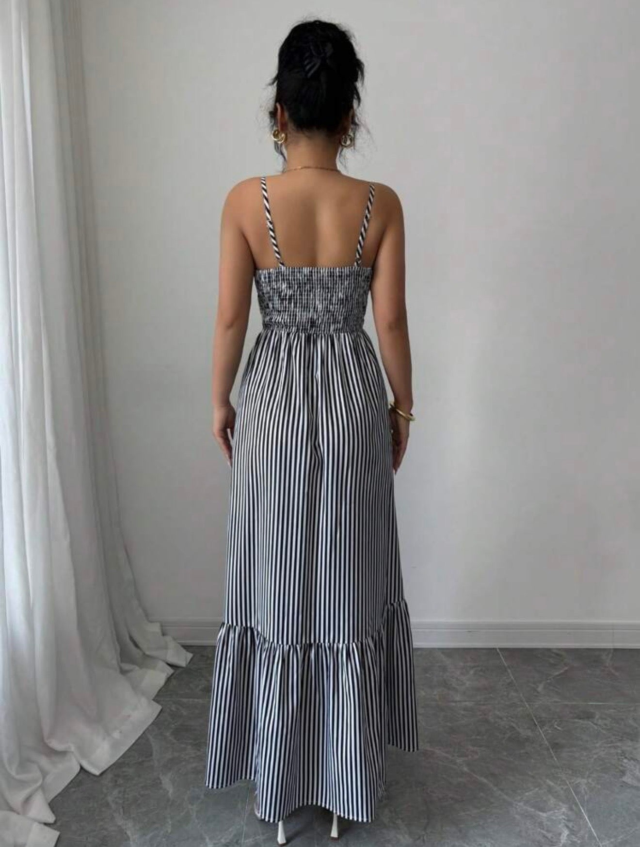 Ruffle striped dress