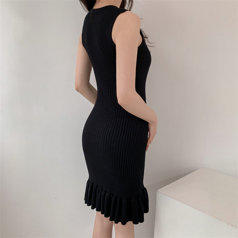 Knitted black dress