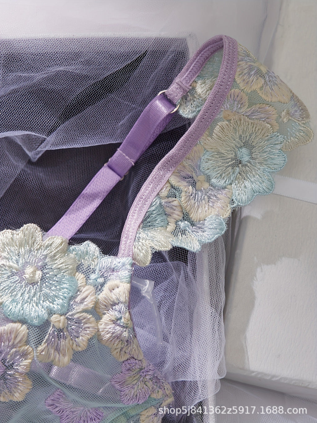 Colorful flowers lingerie set