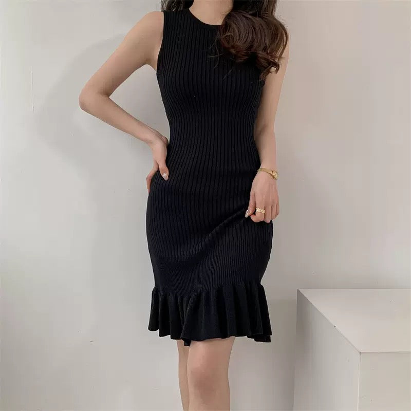 Knitted black dress