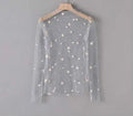 Embroidery mesh top