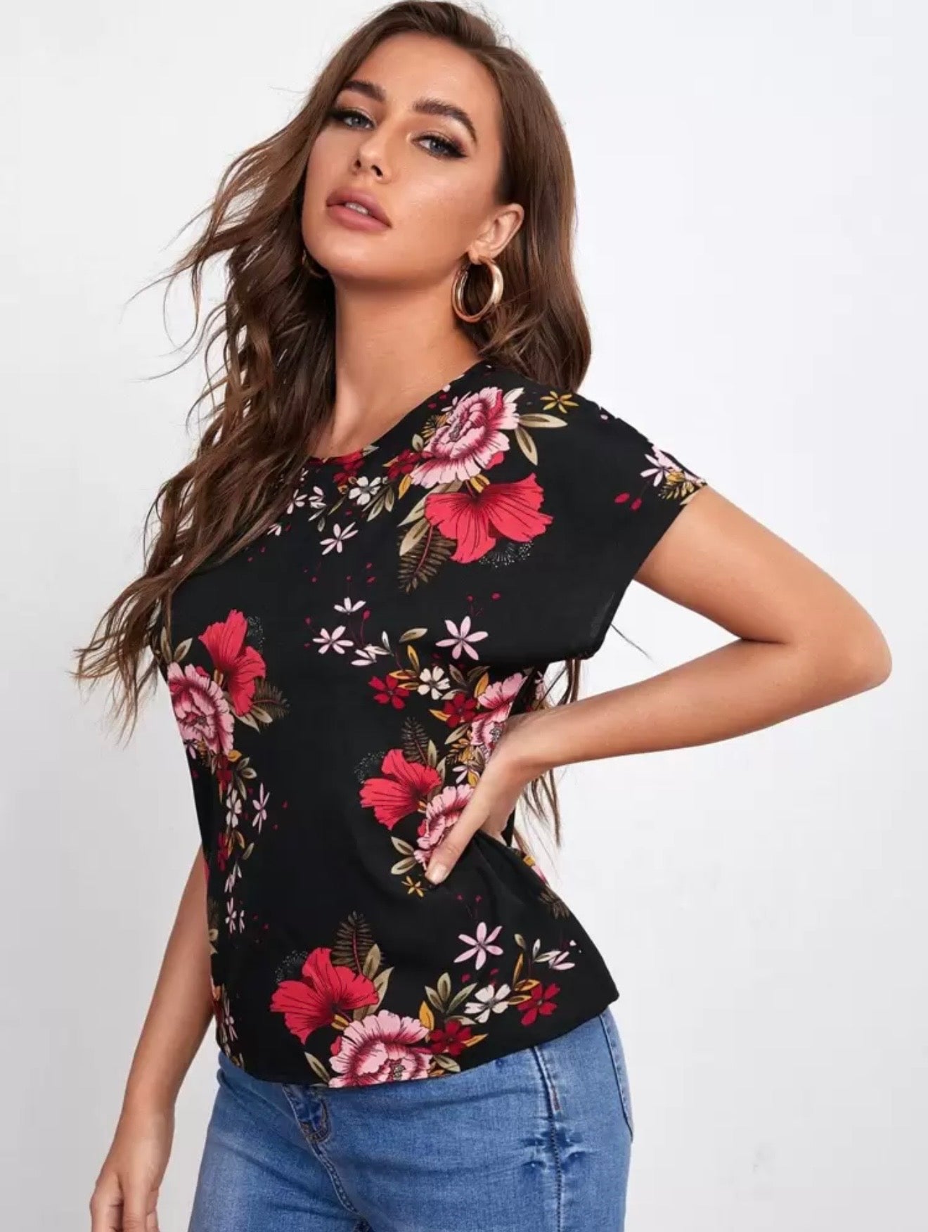 Flowery women blouse