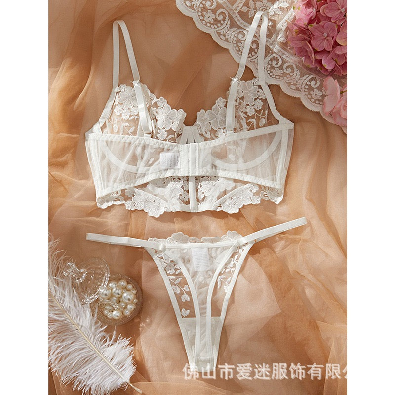 White corset 2 pieces lingerie set
