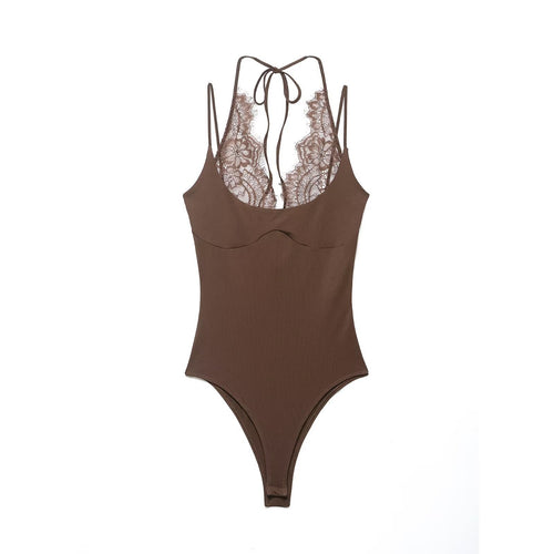 Brown  lace bodysuit