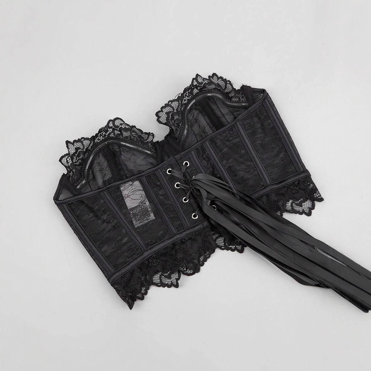 Black lace transparent corset (large size )