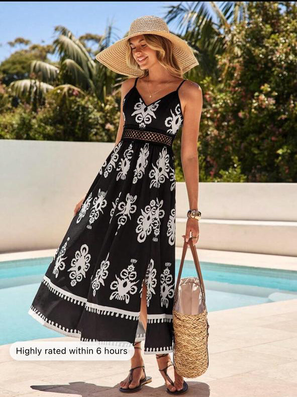 Summer black &white dress