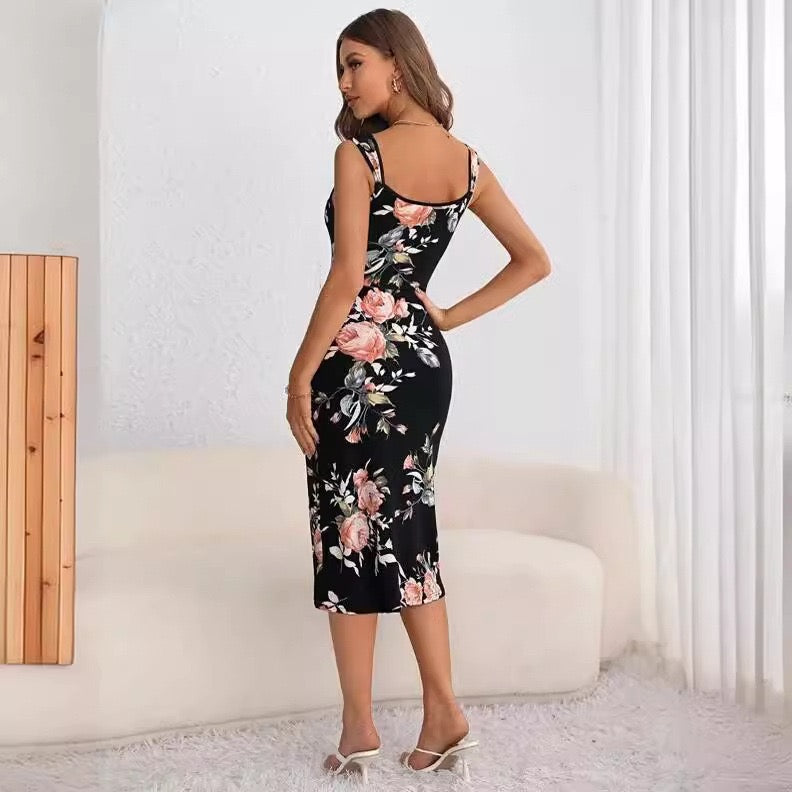 Black floral dress