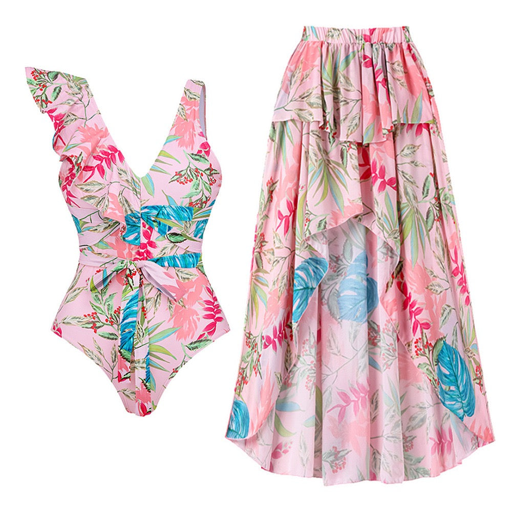 Flowery swimsuit 2 pieces