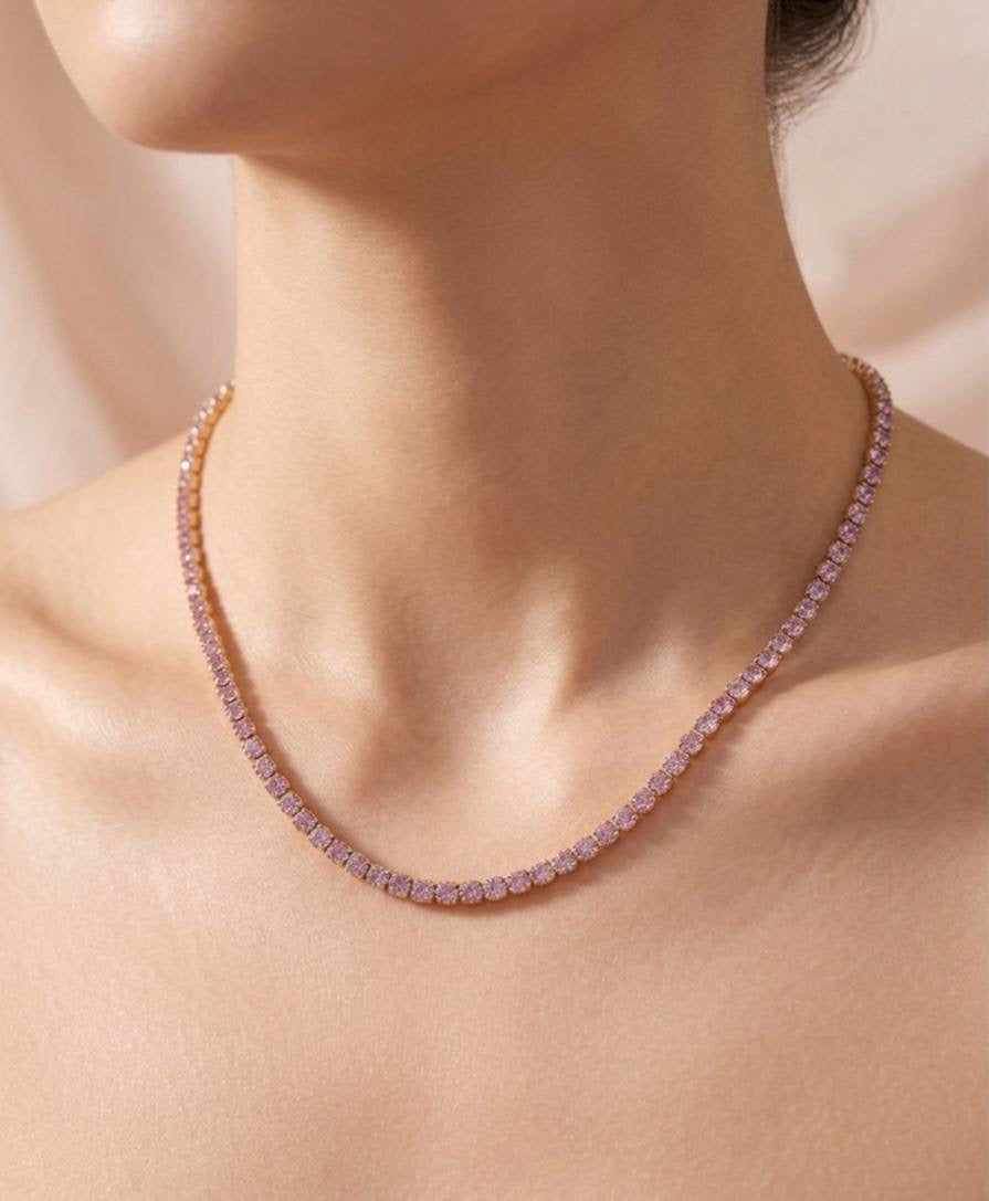 Zircon purple set (necklace + bracelet)