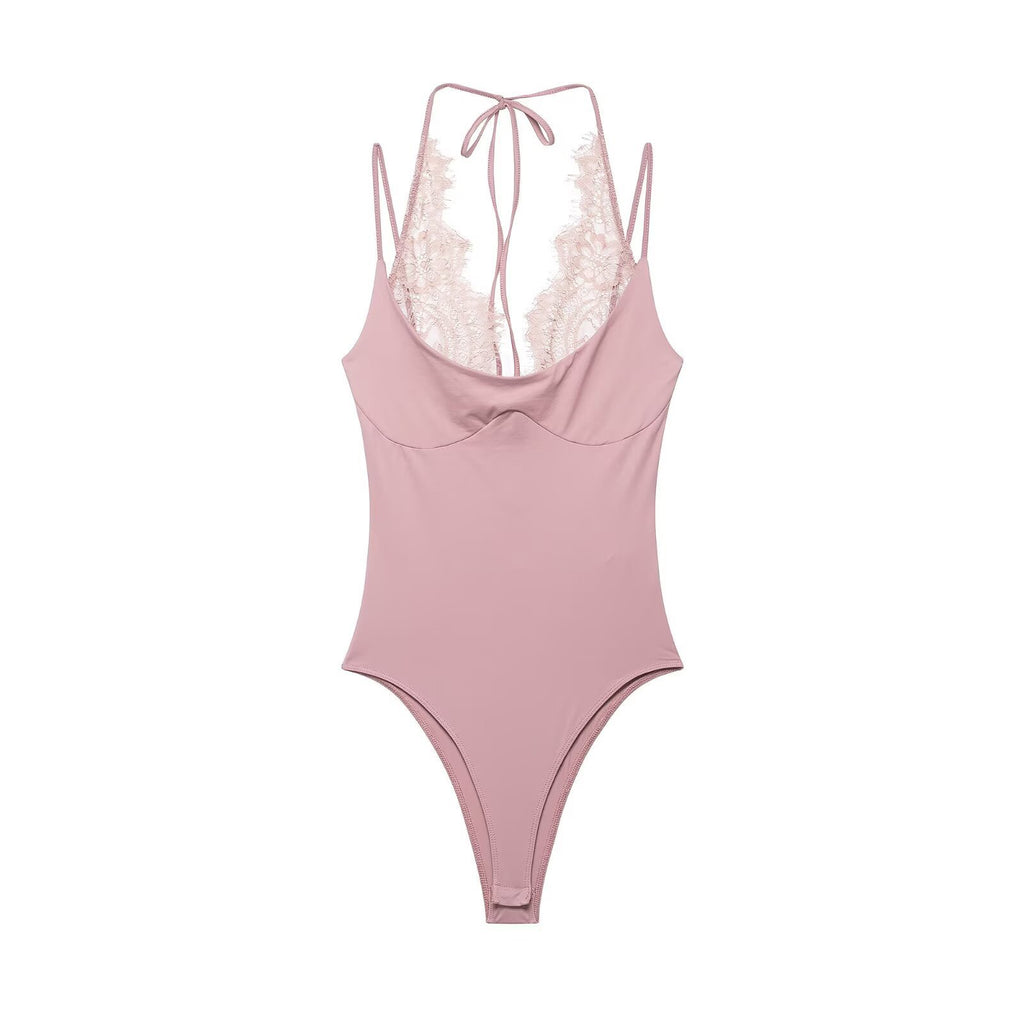 Pink  lace bodysuit