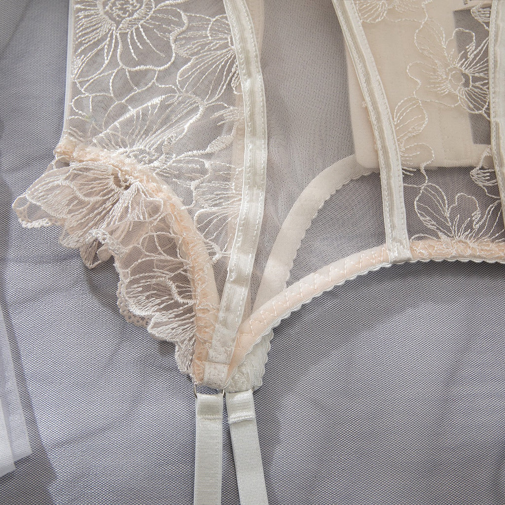 Bridal white corset lingerie set