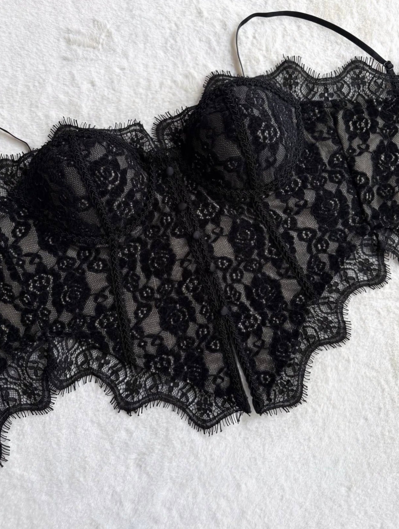 French lace black vintage corset