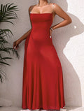 Red transparent elegant dress