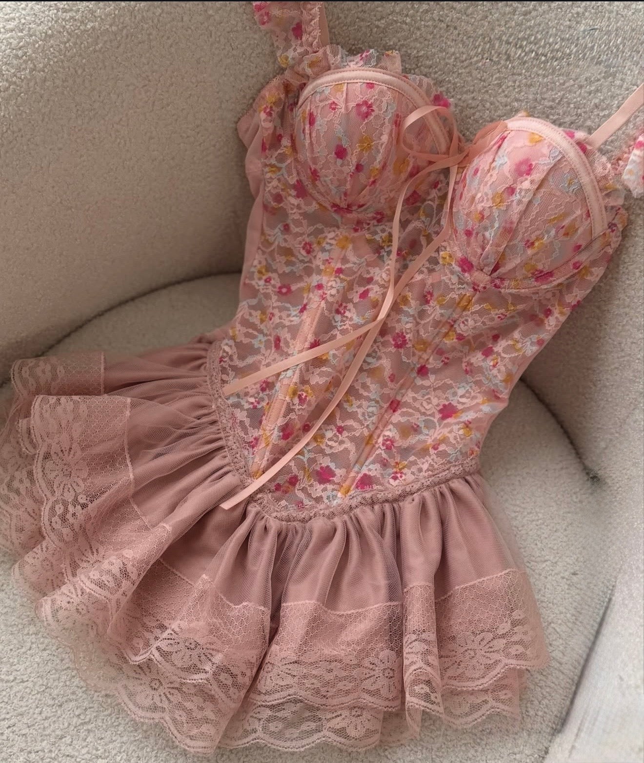 Girly baby doll lingerie set