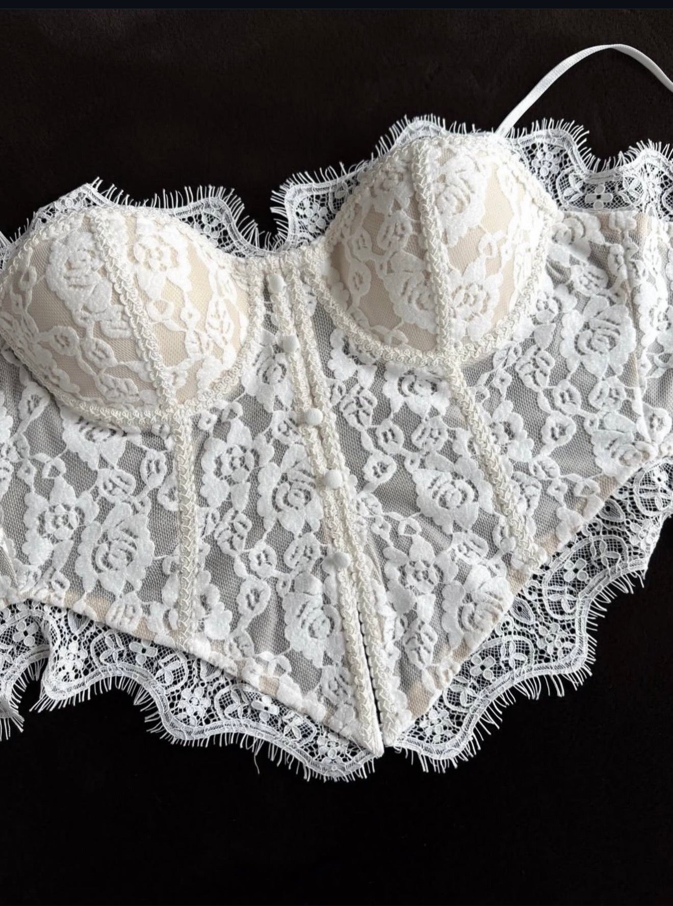 French lace white vintage corset