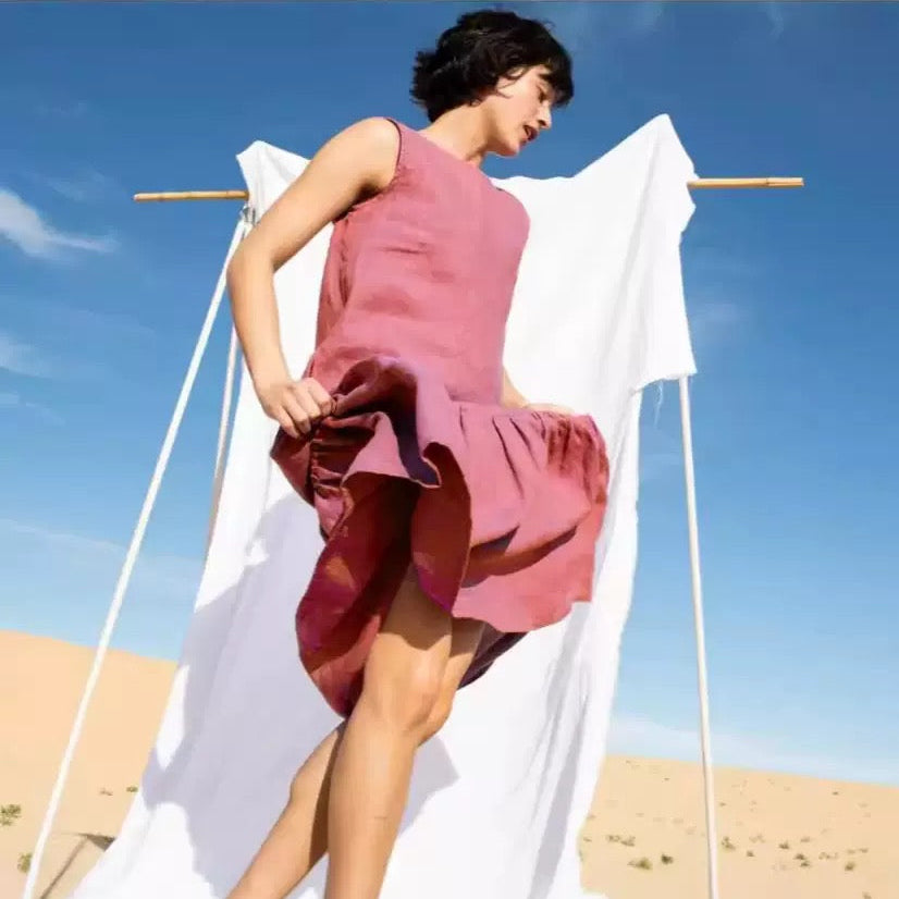 Cotton linen casual dress