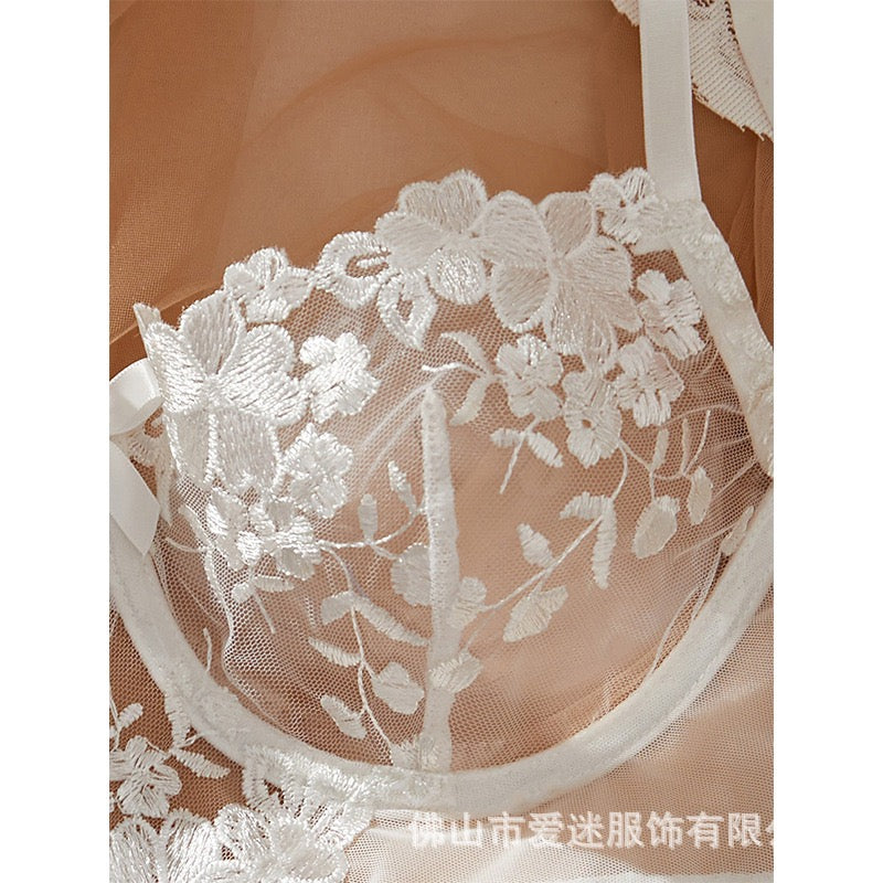 White corset 2 pieces lingerie set