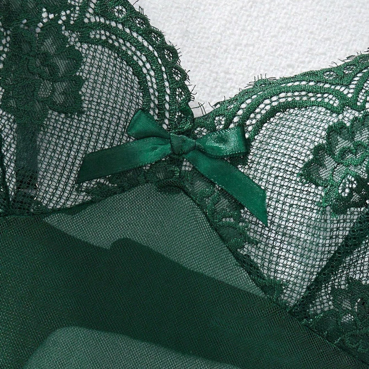 Green bodysuit lingerie