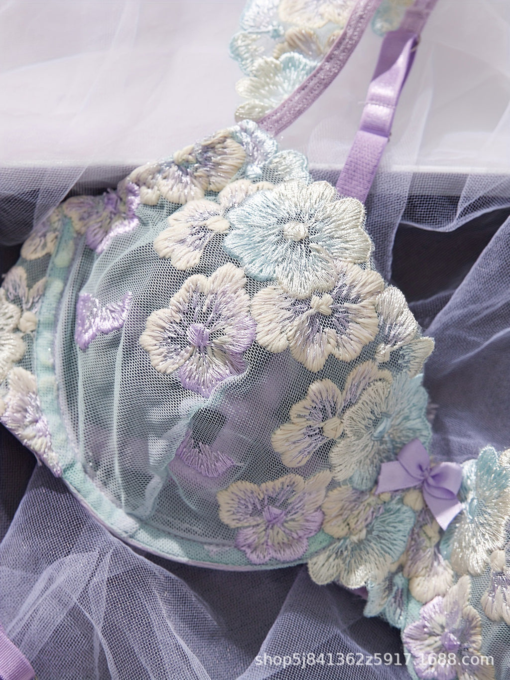 Colorful flowers lingerie set