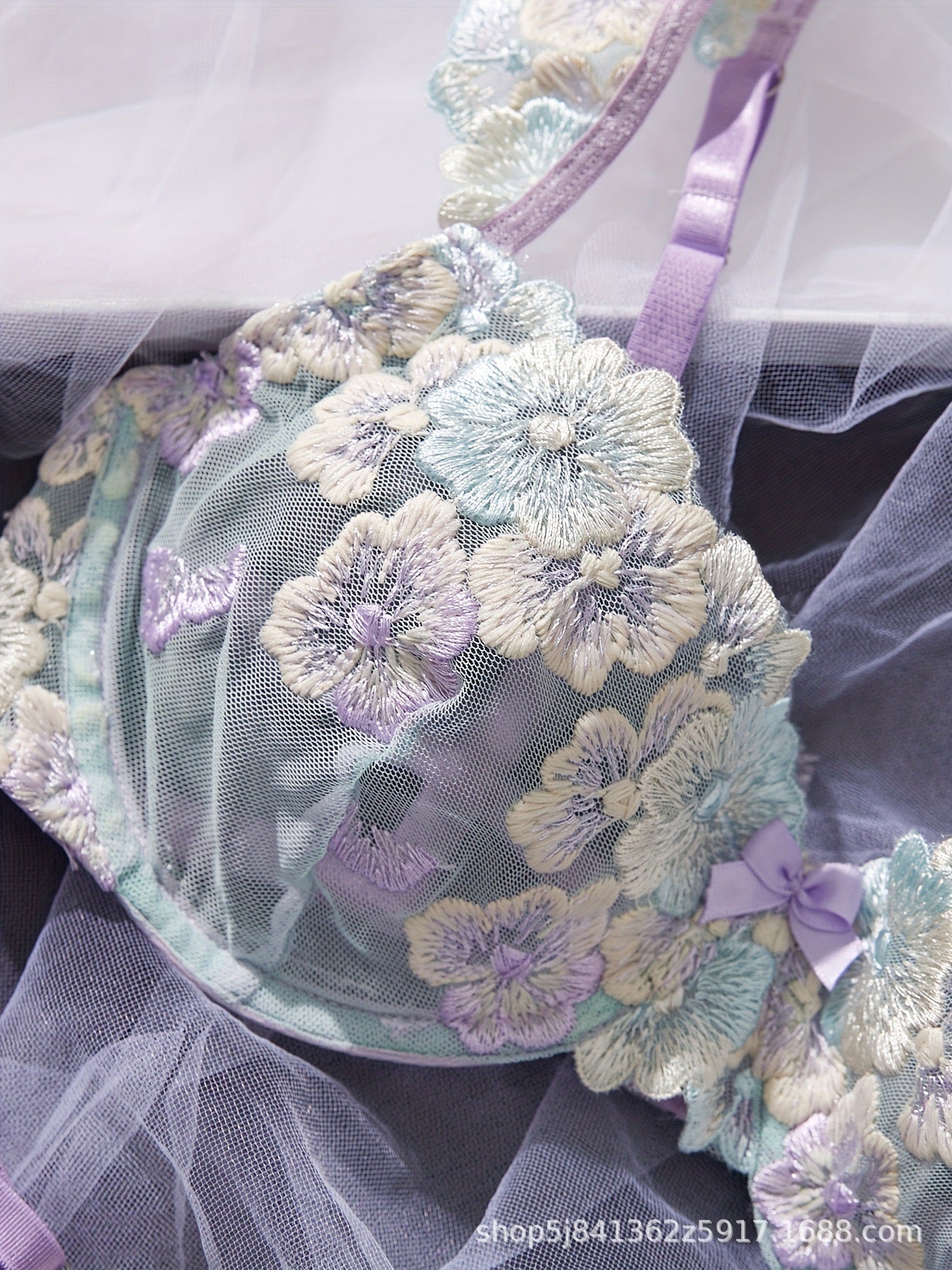 Colorful flowers lingerie set