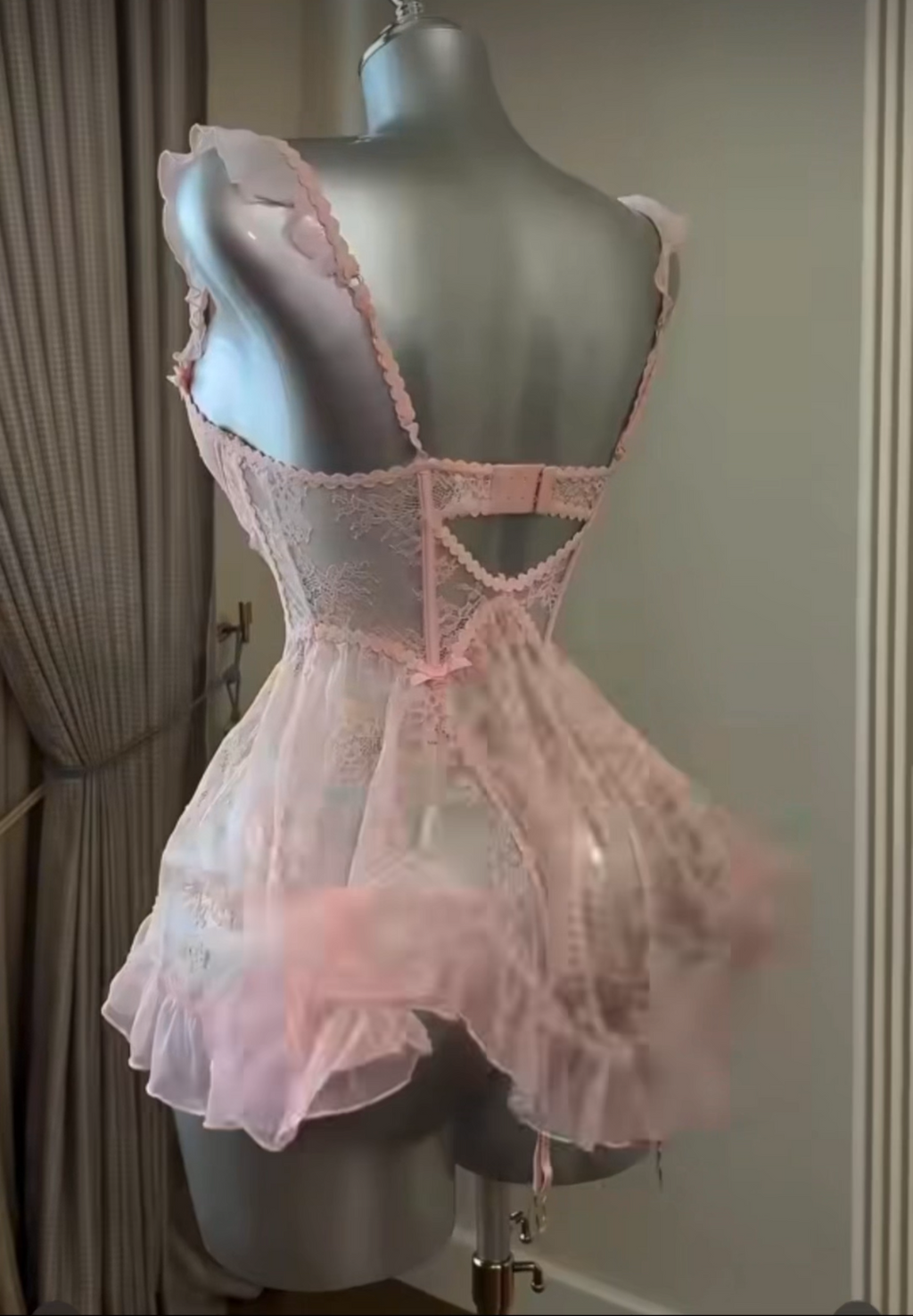 Pinky baby doll lingerie set