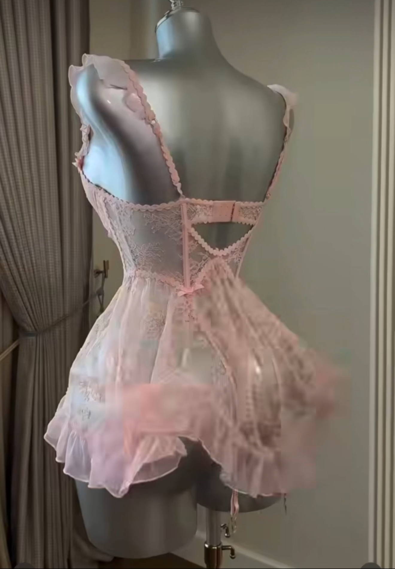 Pinky baby doll lingerie set