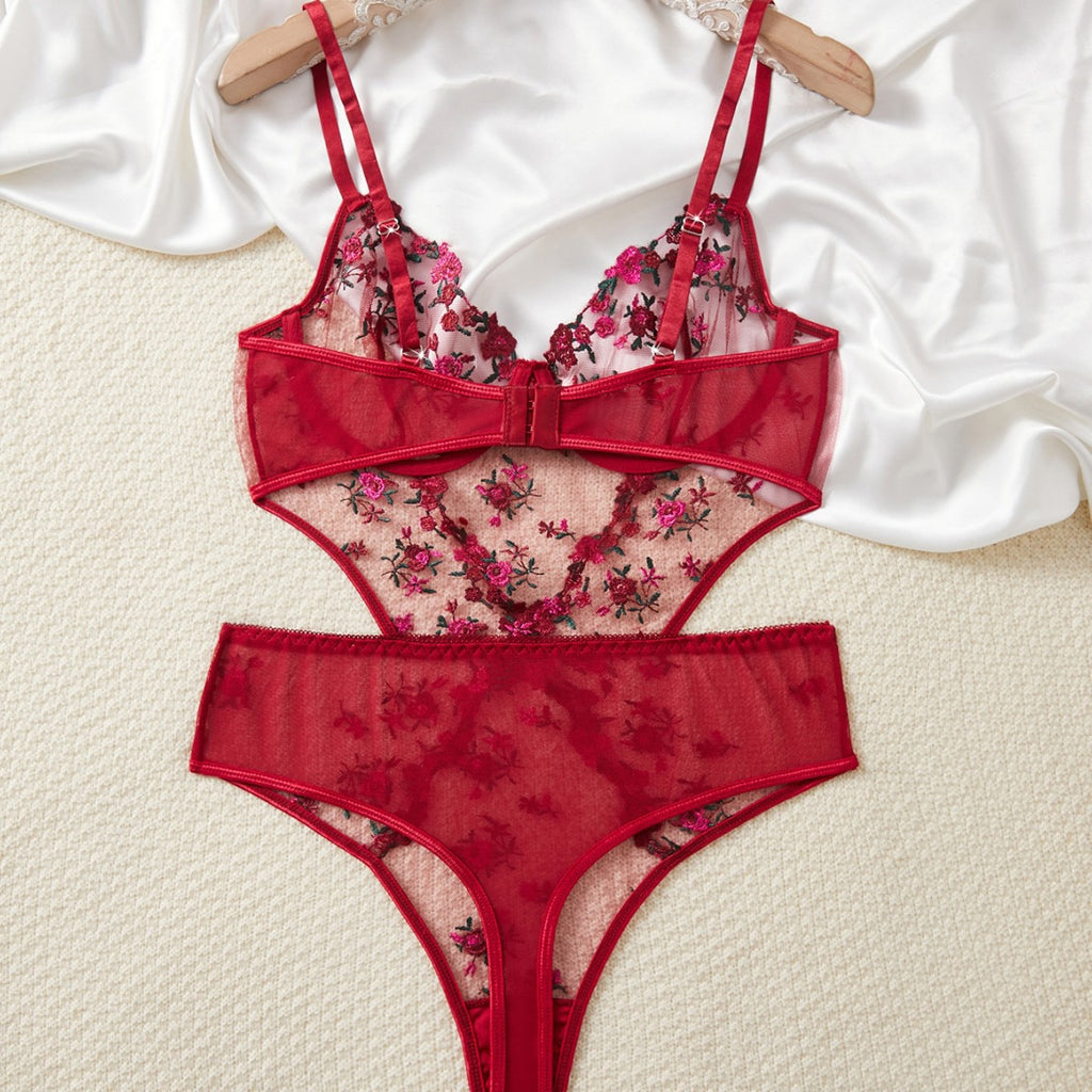 Bodysuit flowery red