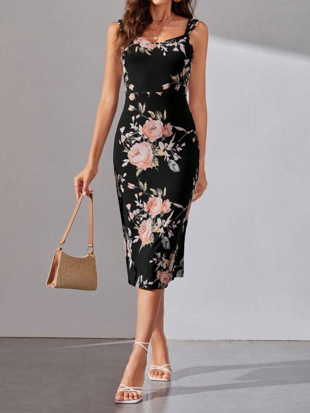 Black floral dress
