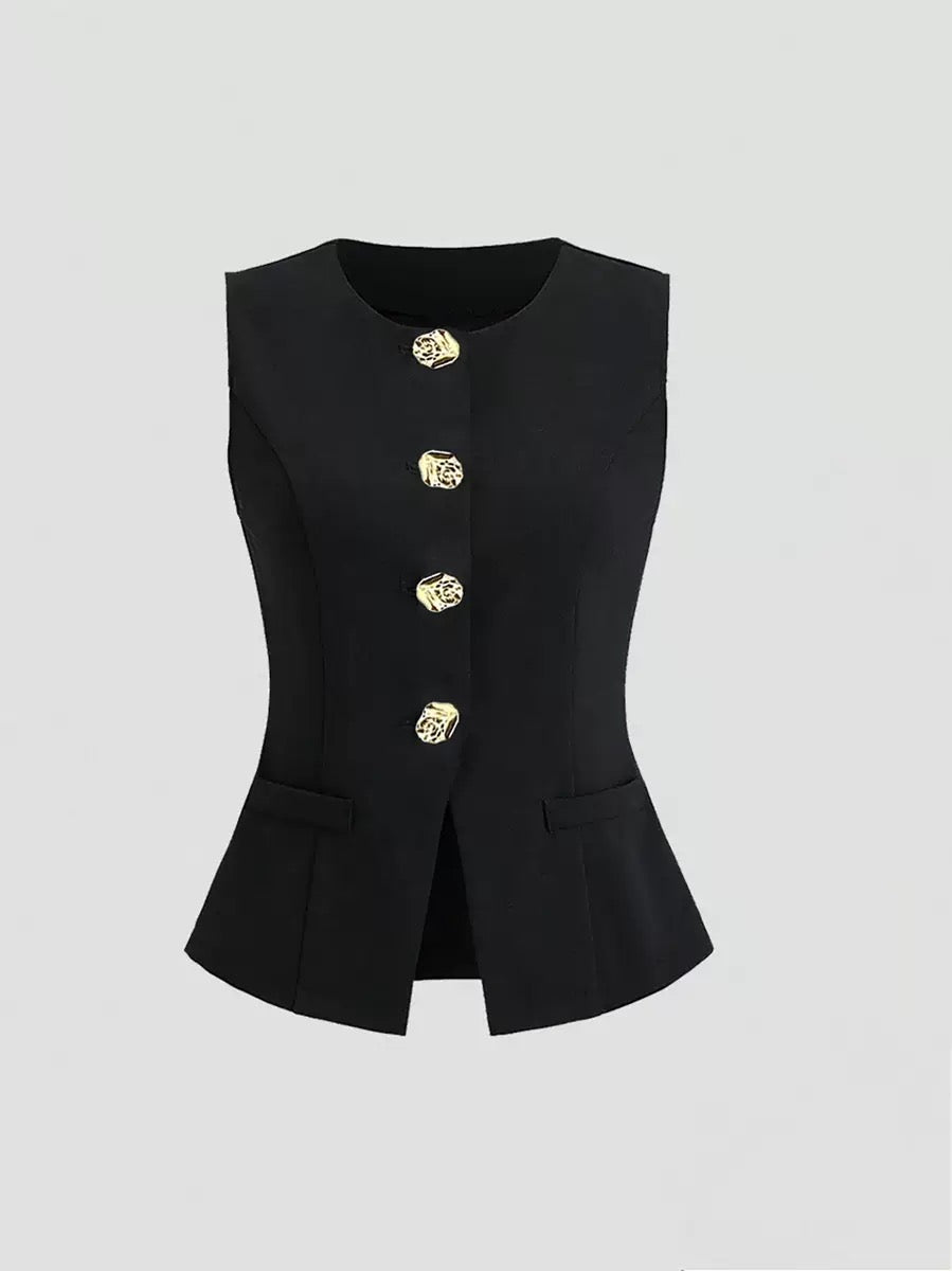 Woman black set (vest+skirt)