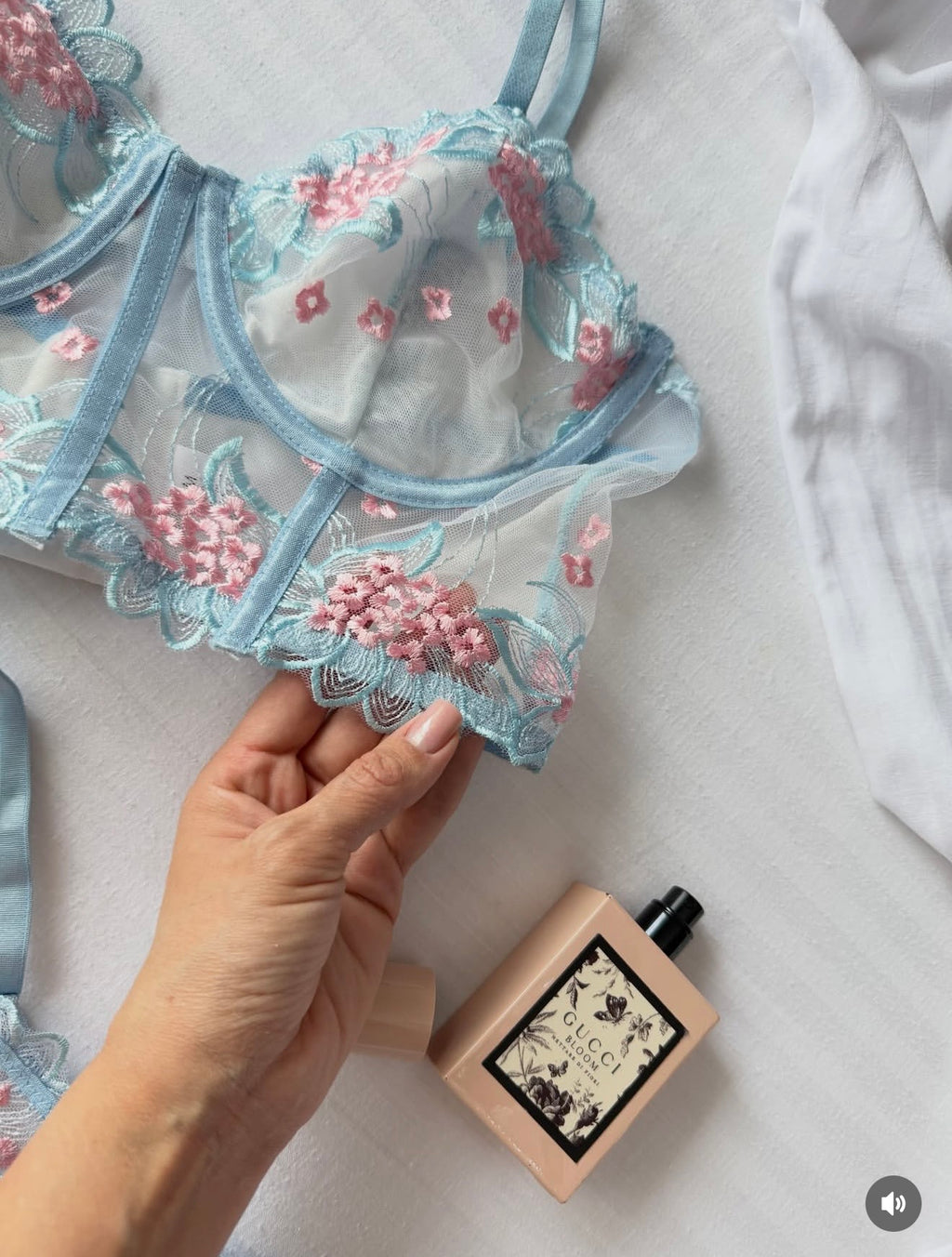 Baby blue corset lingerie set