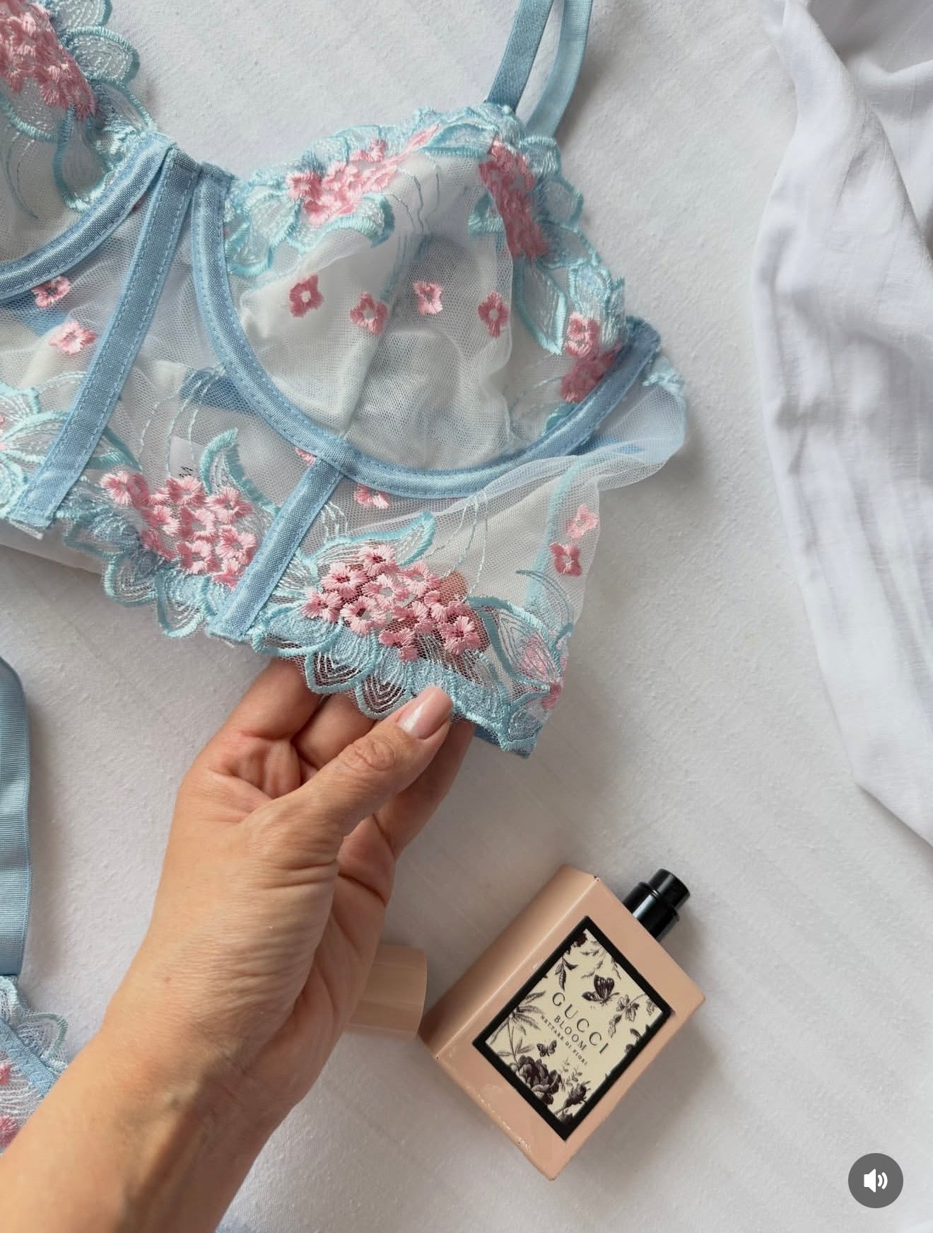 Baby blue corset lingerie set