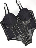 Black  corset with strass