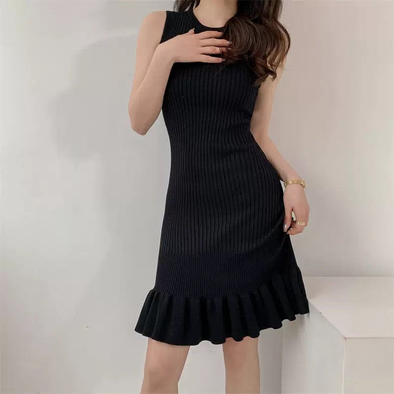 Knitted black dress