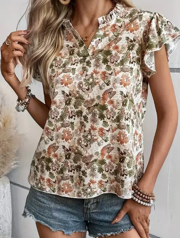 Ruffled women blouse