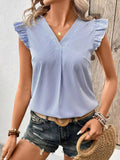 White formal ruffled blouse