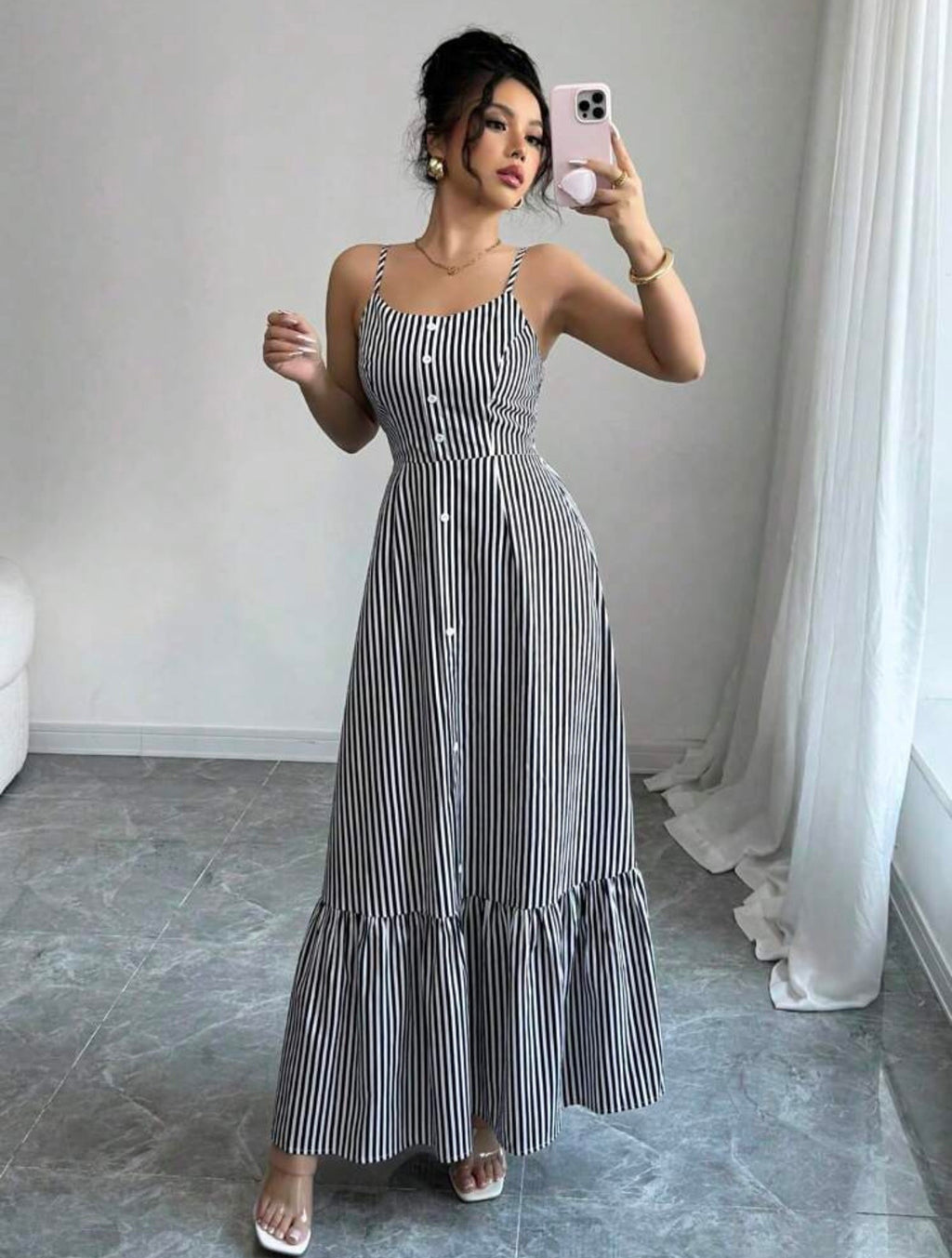 Ruffle striped dress