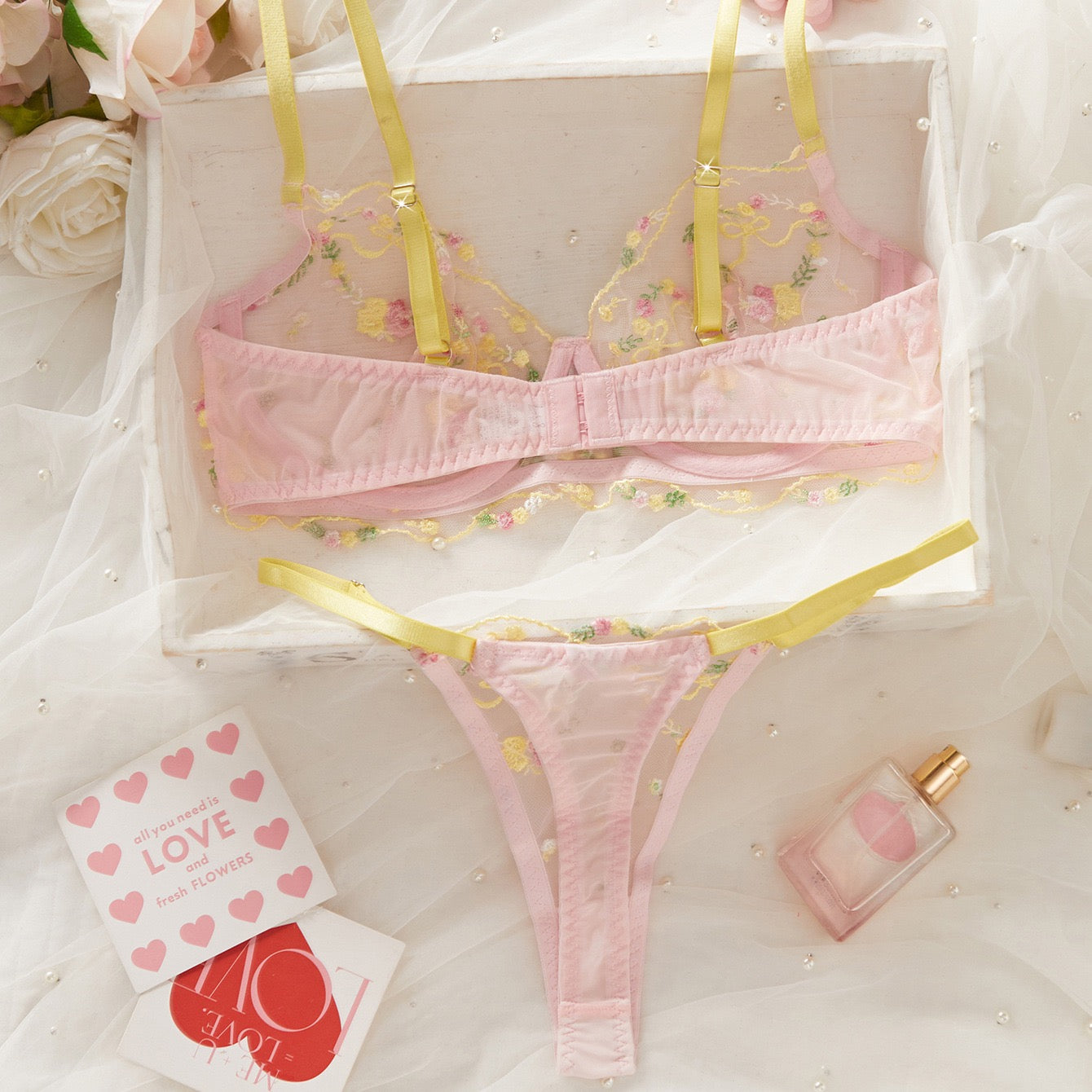 Lemon and strawberry lingerie set