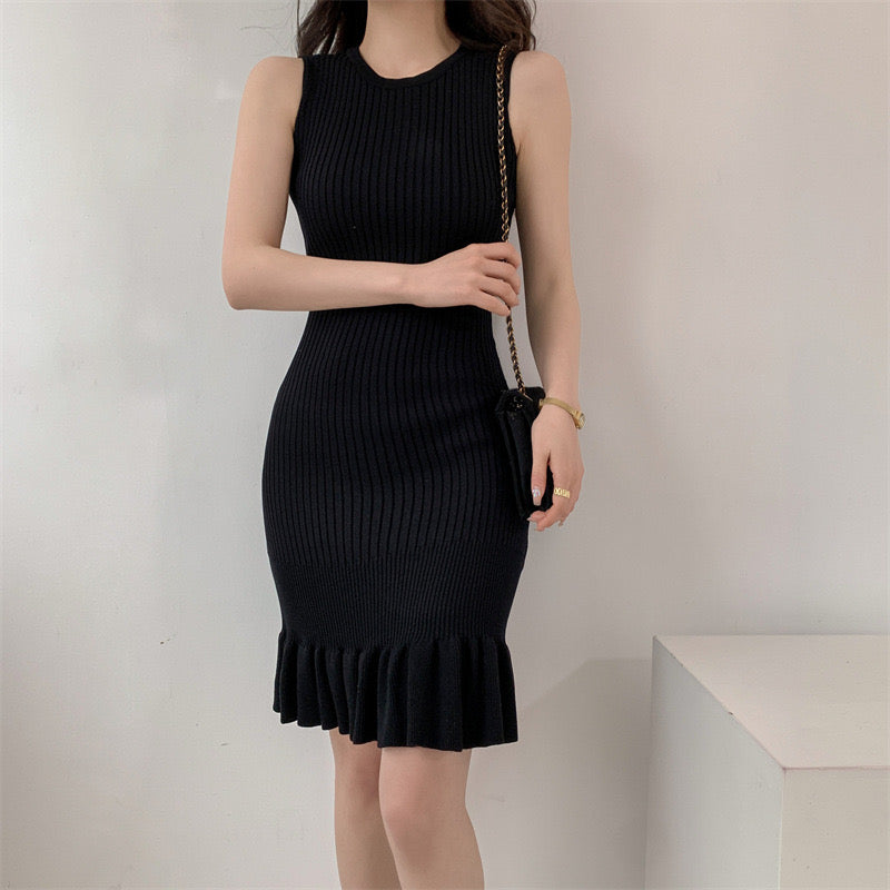 Knitted black dress