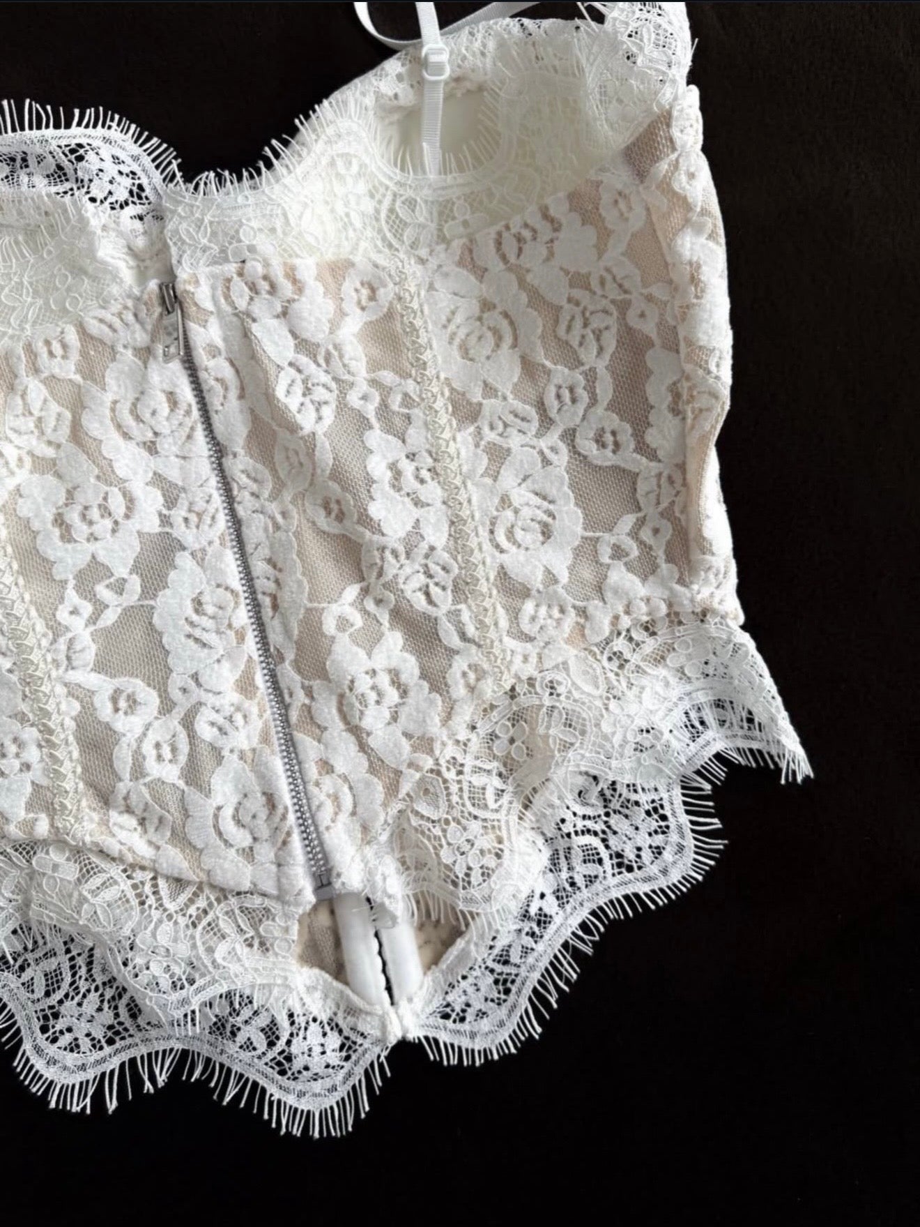 French lace white vintage corset