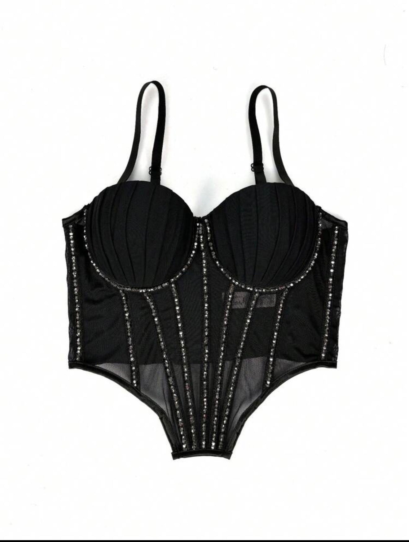 Black  corset with strass