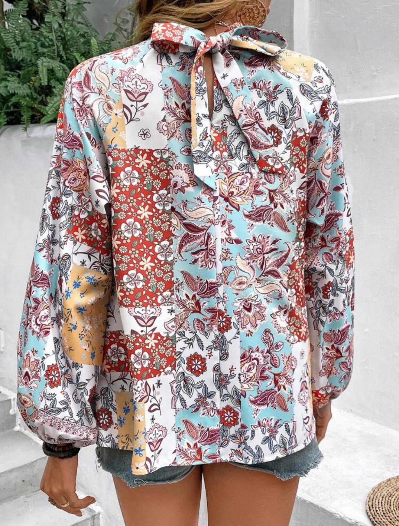Shein women printed blouse