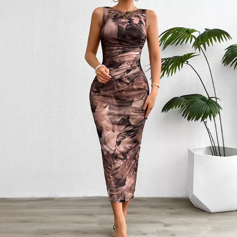 Sleeveless Round Neck Dress